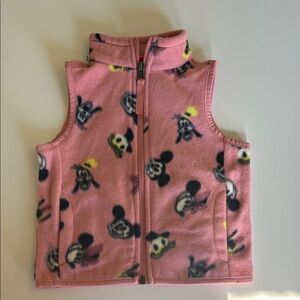 NWT Mickey Mouse & Friends Pink Fleece Kids Vest - size 2T